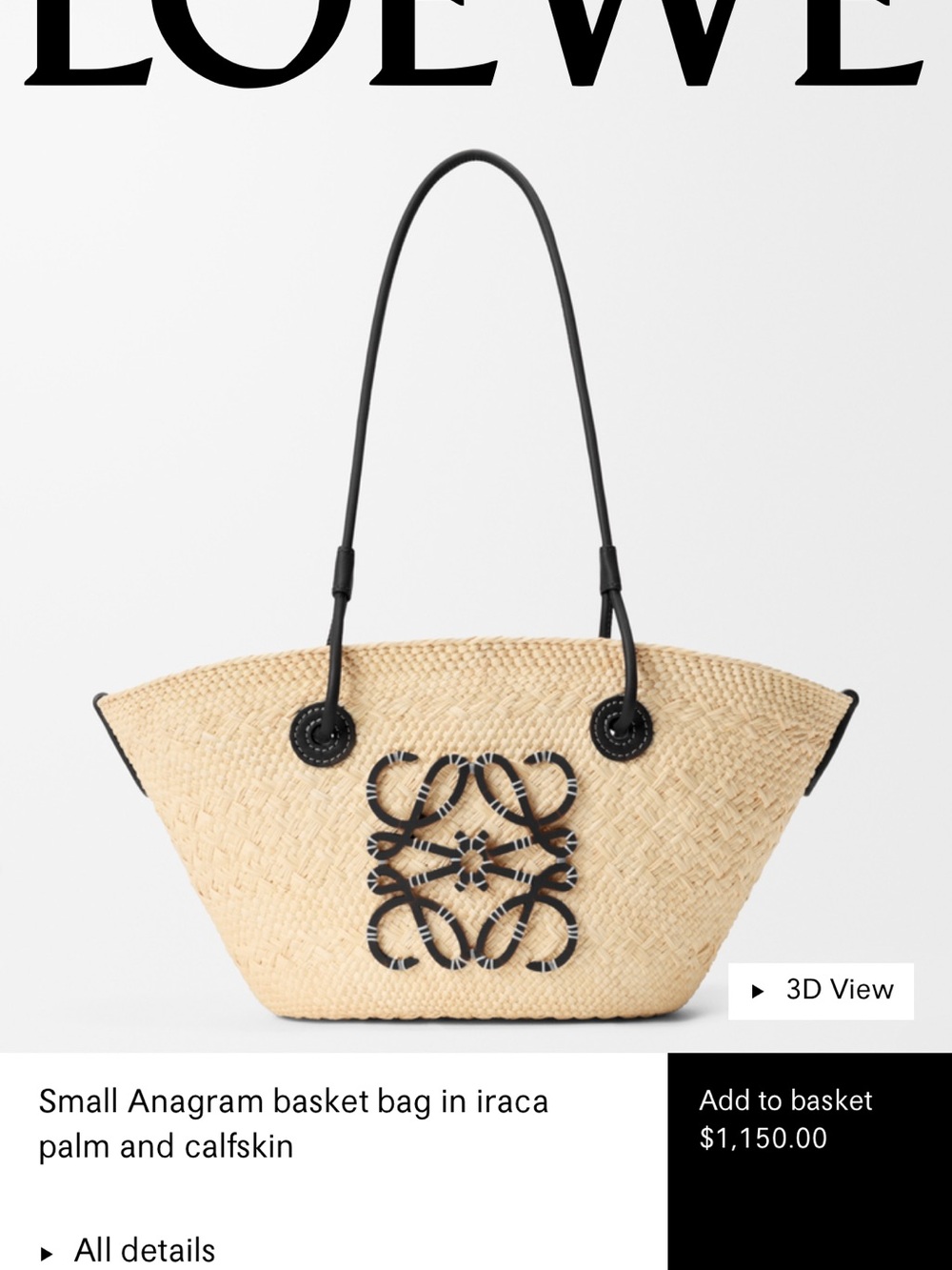 authentic loewe anagram basket bag